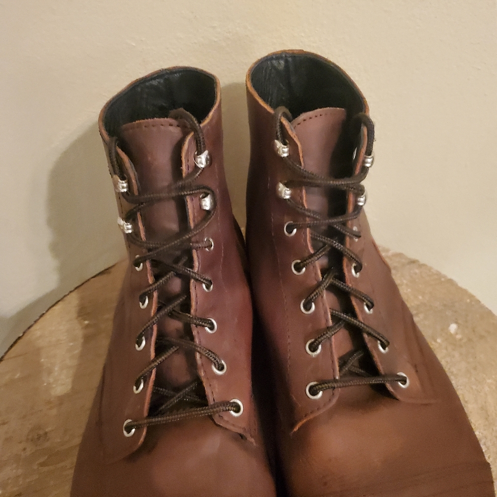 THURSDAY BOOT CO. Captain Cap Toe Arizona Adobe Leather Lace-Up Ankle Boots 12½ - Picture 5 of 11